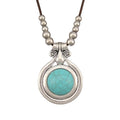 Bohemian Necklaces for Women Long Leather Necklace with Large Pendant Chunky Boho Hippie Jewelry Pendant Chocker Necklace - style: Boho Silver Necklace