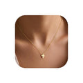 Turandoss Gold Cross Necklace for Women Girls Jewelry Gifts, Dainty 14K Gold Plated Cross Necklace Infinity CZ Holy Mary Medal Necklaces for Women Baptism Religious Faith Jewelry First Communion Gifts - color: tiny cross necklace