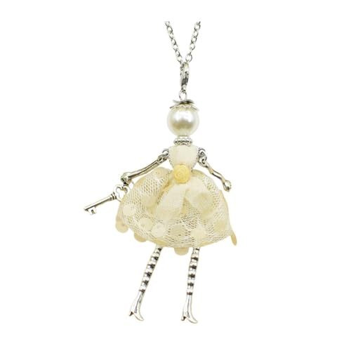 Crystal Paris Doll Necklace for Women, Handmade Cute Dress Long Chain Pendant Necklace Prom Costume Jewelry - style: 18