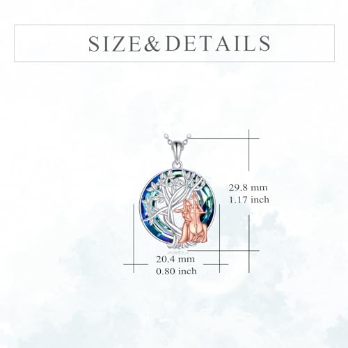 YFN Tree of Life Necklace Sterling Silver Crystal Jewelry Graduation Birthday Gifts for Women - color: Cello