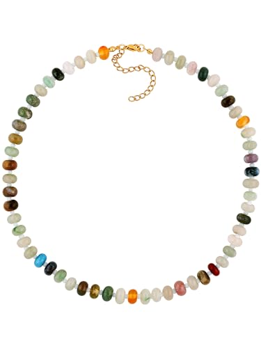 Sacina Trendy Boho Colorful Beaded Crystal Choker, Y2k Summer Beach Necklace, Boho Necklace, Hippie Jewelry, Christmas Jewelry Gift for Women - color: B