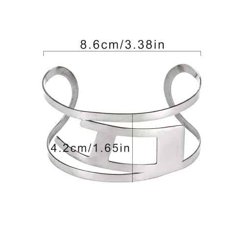 Upper Arm Cuff for Women, Simple Sexy Harness Armlet Bracelet with Crystal Adjustable Upper Arm Chain Bangle Arm Band for Women - color: Silver Geometry