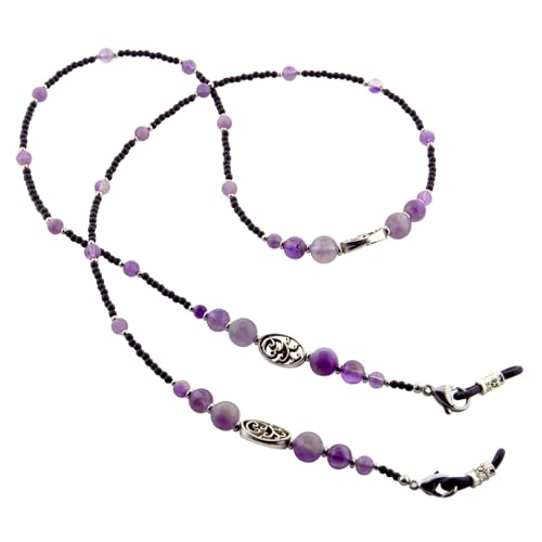 Damanse Beaded Glasses Chain,Eyeglass & Sunglass Strap For Women Stylish - color: Tree of Life Amethyst