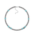 coadipress Navajo Pearl Necklace Western Jewelry for Women Boho Beaded Choker Necklaces Vintage Turquoise Pendant Cowgirl Necklace - style: Turquoise