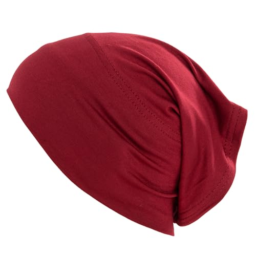 Women Under Scarf Hijab Cap Undercap Headwrap Scarf Stretch Tube Neck Cover - color: Red
