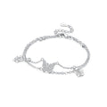 925 Sterling Silver Bracelet for Women,Silver Bracelet Chain Presents for Sister Daughter and Friend, Women's Jewelry for the Daily Occasion - color: Silvery | Butterfly Double Layer Chain
