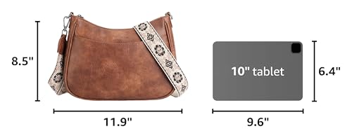 APHISON Trendy Leather Crossbody Purse with Adjustable Strap, Women's Shoulder Handbag - color: 01-brown