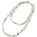 Beaded Necklace Hand Knotted for Woman - color: Amazonite