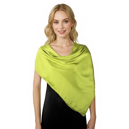 RIIQIICHY 35 Inch Head Scarf for Women Hair Scarf Like Silk Scarf Square Scarf Bandanas for Women - color: Green