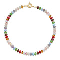 Boho Beaded Necklace for Women, Colorful Natural Stone Choker Necklace, Summer Beach Bead Necklaces Handmade Jewelry Birthday Gifts - color: 8MM
