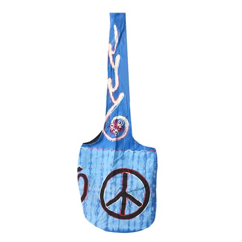 Mandala Crafts Hippie Bag, Large Boho Hobo Purse for Women, Crossbody Shoulder Sling Bags for Indie Style Bohemian Accessory - style: Royal Blue Om