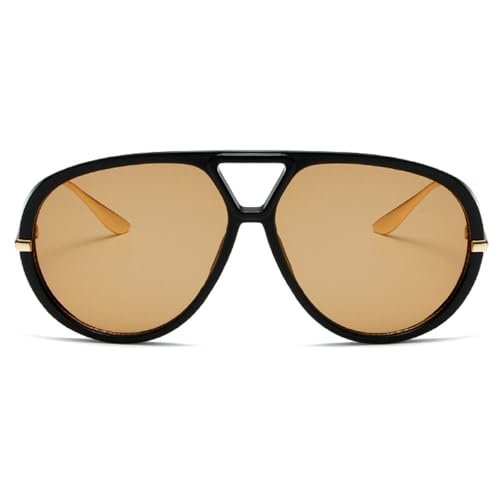 Trendy Oversized Pilot Sunglasses Women For Men Round Sun Glasses Vintage Big Frame Shield Shades Men Punk Sunglasses - color: C2