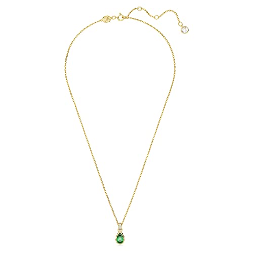 Swarovski Chroma Crystal Earring Collection, Gold Tone Finish Setting - color: Green Crystal Pear Shaped