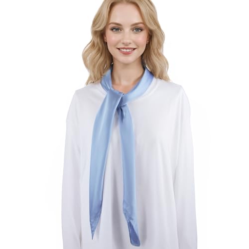 RIIQIICHY 35 Inch Head Scarf for Women Hair Scarf Like Silk Scarf Square Scarf Bandanas for Women - color: Light Blue