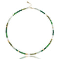 Beaded Gemstone Necklaces for Women Colorful Boho Choker Necklace Beauty And Spirit For Women (blue-silver) - color: green