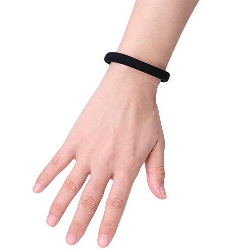 20 Pieces Large Stretch Hair Ties Hair Bands Ponytail Holders Headband for Thick Heavy and Curly Hair (Black, 5 cm in Diameter, 1 cm in Width) - color: Black
