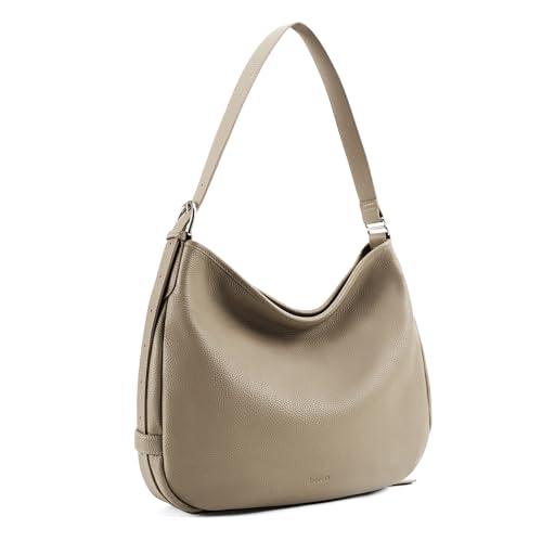 befen Vintage Genuine Leather Satchel Tote Bag for Women, Top Handle Handbags Leather Purse, Large Shoulder Crossbody Bags - color: Gray-a