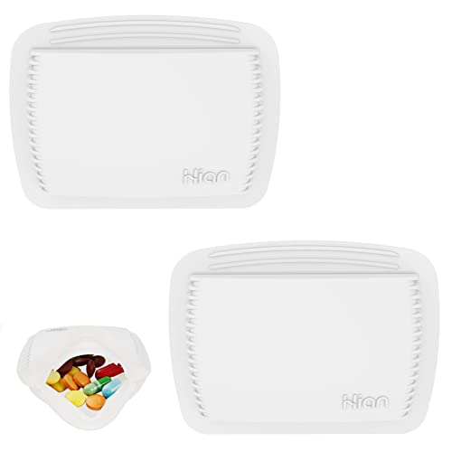 2 Pieces Pill Organizer Reusable Pocket Pill Case Portable Open Pill Pouch Silicone Small Pill Box Pill Container Pill Holder Pill Bags Organizing Medication, Vitamins, and Tablets for Travel (White) - size: Pack of 2