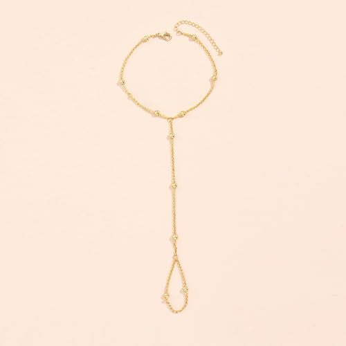 choice of all Hand Chain Bracelet Gold Finger Ring Bracelet Hand Chain for Women Trendy Birthday Jewelry Gifts - color: B7:bead hand chain