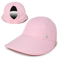 Ponyflo Sunblocker Wide Brim Hat, Patented Women’s Ponytail Sun Hat for Adults, UPF 50 Sun Protection - color: Pink