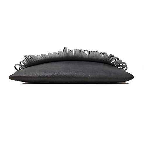 Solene Fringe Crossbody Shoulder Bag with Strap, Tassel Messenger bag, Country Style Western Fringe Purse for Women - color: Charcoal