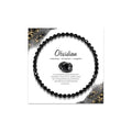 Natural Gemstone Beads Bracelets Healing Crystal Stone Beaded Bracelet for Women Men Handmade Spiritual Jewelry Gifts - color: Obsidian, size: Faceted Round Beads
