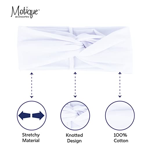 Motique Accessories White Solid Twist Turband Headwrap Hair Band for Women - color: White