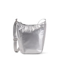 Baggallini Swift Mini Crossbody Bag for Women - 4.5x7 Small Travel Purse with Crossbody Strap and RFID - color: Silver Metallic