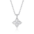 Fettero Gold Clover Necklace for Women Dainty 14K Gold Plated CZ Pendant Necklace Adjustable Chain Choker Charm Colorful Clover Pendant Lucky Necklaces for Women Jewelry - color: White Gold