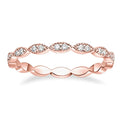 TIGRADE Eternity Ring Oval Milgrain Cubic Zirconia Anniversary Stacking Ring CZ Wedding Band for Women Size 3-13 - color: Rose Gold