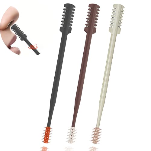 2026 Upgraded 2-in-1 Nasal Hair Cutter, 360° Rotating Double-Sided Blade, Washable Portable Grooming Tool for Men & Women, Travel Essential, (Multicolor-3-Pcs)