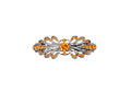 Faship Orange Black Gun Plated Small Mini Floral Hair Barrette Clip - color: Orange / Black gun plated