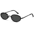 boten Retro Oval Sunglasses for Women 90s Small Gold Frame Sun Glasses Lightweight Cute Chic Sunnies - color: Black Frame-grey Lens