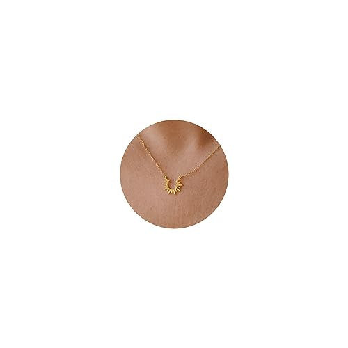 LLWOM Gold Necklace for Women-14k Gold Plated Infinity Necklace Star Of David Necklace Evil Eye Cross Pendants Heart Dainty Gold Necklace For Women - color: Gold, style: Gold Radiant Sun