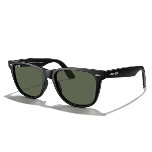 MERRY'S Classic Square Shape Polarized Sunglasses for Womens Mens Retro Designer UV400 Sun Glasses S6140 - color: Matte Black Frame/G15 Lens