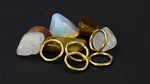 5Pcs 16G 18G Surgical Steel Nose Rings Hoop Tragus Septum Cartilage Hoop Earrings For Women Men Body Piercing Jewelry Kit Bar Length 6mm/8mm/10mm/12mm/14mm - style: 5Pcs -18G - Gold - 6mm