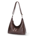 Brown Shoulder Bag for Women,Brown Leather Purse Slouchy Hobo Bags Everyday Purse Daily Commuting Bag with Zipper - color: Coffee