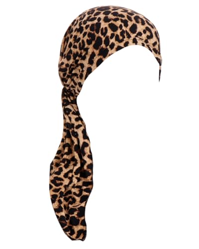 Chemo Headwear for Women Pre-Tied Head Scarf Headwraps Soft Turbans Cancer Hats Chemo Beanie Coverings Scarves - color: Leopard Print1