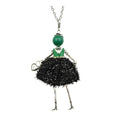 Crystal Paris Doll Necklace for Women, Handmade Cute Dress Long Chain Pendant Necklace Prom Costume Jewelry - style: 01