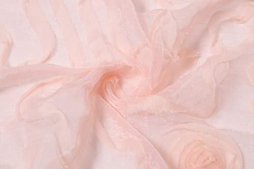 Cindy & Wendy Floral Embroidered Lace Triangle Scarf for Women - color: Pink