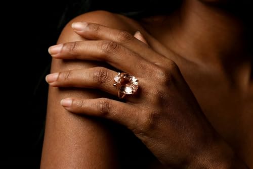 Handmade Morganite Ring - Oval Gemstone 14k Gold Jewelry for Women - Artisan Custom Rings for Engagement, Promise, Anniversary, Birthday - with Fancy Box