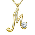 Birthday Gifts for Women 18k Gold Initial Necklaces for Women Simple Alphabets Letters with Birthstone Pendants Name Jewelry Anniversary Wedding Gifts for Sister Daughter Her (with Gift Box) - color: 04-Apr-5A White CZ, style: Letter M