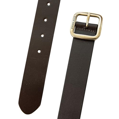 Eddie Bauer Women's Casual Leather Belts with Durable Metal Buckle - color: Center Bar - Brown, size: Medium