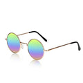 Retro Round Sunglasses Small Colored Lens Hippie Glasses - style: Rainbow