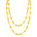 Long 48" Beaded Necklace for Women Boho Knot Strand Chunky Shell Crystal Beads Fashion Costume Jewelry for Gifts - color: Yellow
