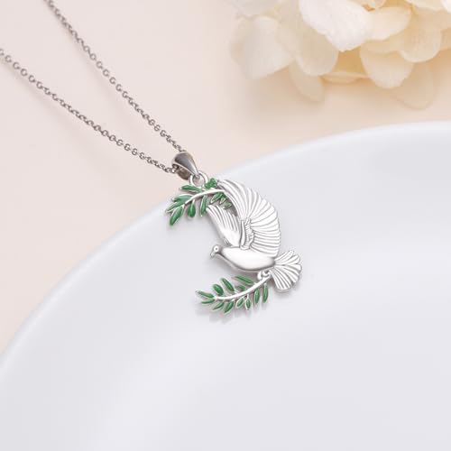 925 Sterling Silver Animal Necklaces Lion/Cat/Phoenix/Bunny/Koalas Necklace Adjustable Chain Animal Lover Pendant Jewelry for Women Men - style: Dove