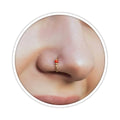 925 Sterling Silver & 14K Gold Filled Nose Ring Hoop Handmade Piercing Jewelry For Women - 24 Gauge 2mm,7mm Tiny Nose Ring with Opal - Gift Ready - color: Red Opal Gold