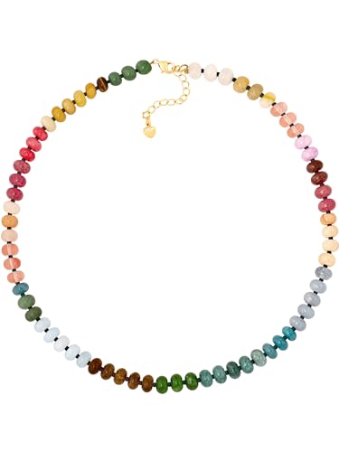 Sacina Trendy Boho Colorful Beaded Crystal Choker, Y2k Summer Beach Necklace, Boho Necklace, Hippie Jewelry, Christmas Jewelry Gift for Women - color: H