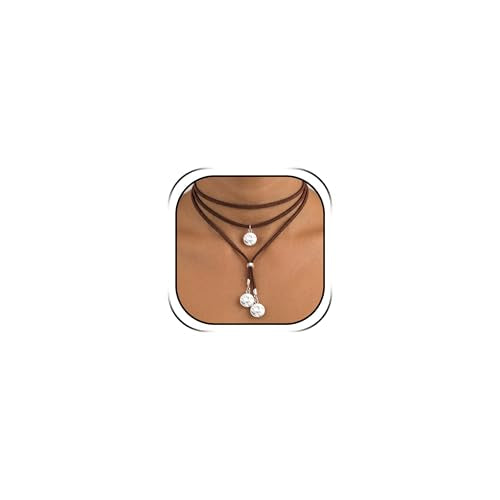 Stagecoach Festival Outfits for Women Boho Leather Necklace with Coin Pendants Long Cowgirl Western Jewelry for Women Country Concert Outfits Accessories - color: A2：Brown