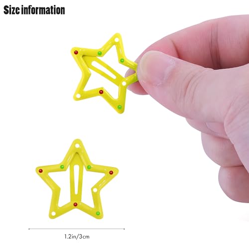 Star Hair Clips Snap Hair Barrettes Non Slip Star Hair Accessories Multiple Colors Metal Hair Clips for Girls Women -15 PCS 1.18" - color: 15 P -1.18"-Spotted color